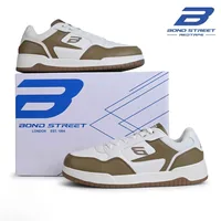 Bond Street Men's Beige Casual Sneakers, men's casual shoes — front and back view