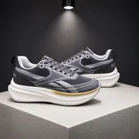 Reebok Light Float Running Shoes in White and Grey, men's casual shoes — side profile view