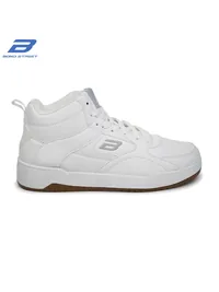 Bond Street Men White Casual Sneakers, men's high top sneakers — front and back view