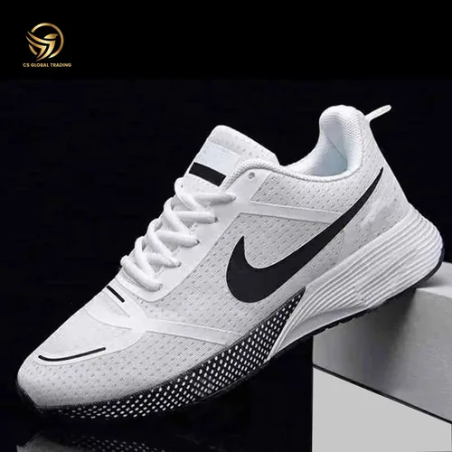 Ni**ke Zoom Air Cushion Sneaker in White, casual shoes — side profile view