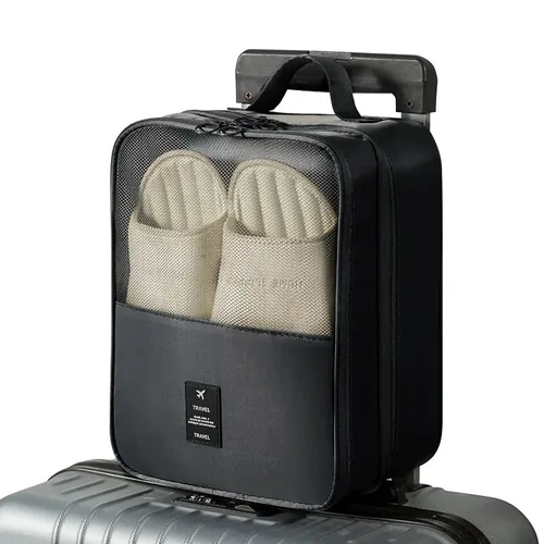 Waterproof Shoe Bags for Travel Bag for Packing Portable Shoe Cubes (Black) — main product photo