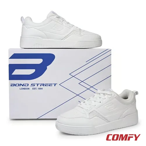 Bond Street Men’s Casual Sneakers in White, men's casual shoes — in its box