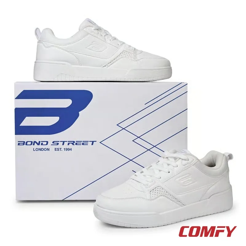 Bond Street Men’s Casual Sneakers in White, men's casual shoes — in its box