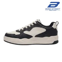 Bond Street Men's Black and White Casual Sneakers, men's casual shoes — heel detail