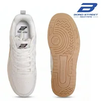 Bond Street Men's White Casual Sneakers, men's casual shoes — top view
