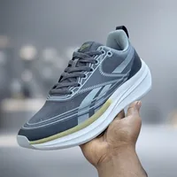 Reebok Light Float Running Shoes in White and Grey, men's casual shoes — outsole and tread detail