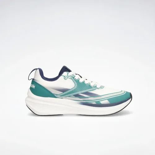 Reebok Light Float Running Shoes in Green, men's casual shoes — angled front view