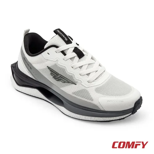 Red Tape ETPU Sports Shoes in Grey and Black, casual shoes — angled front view