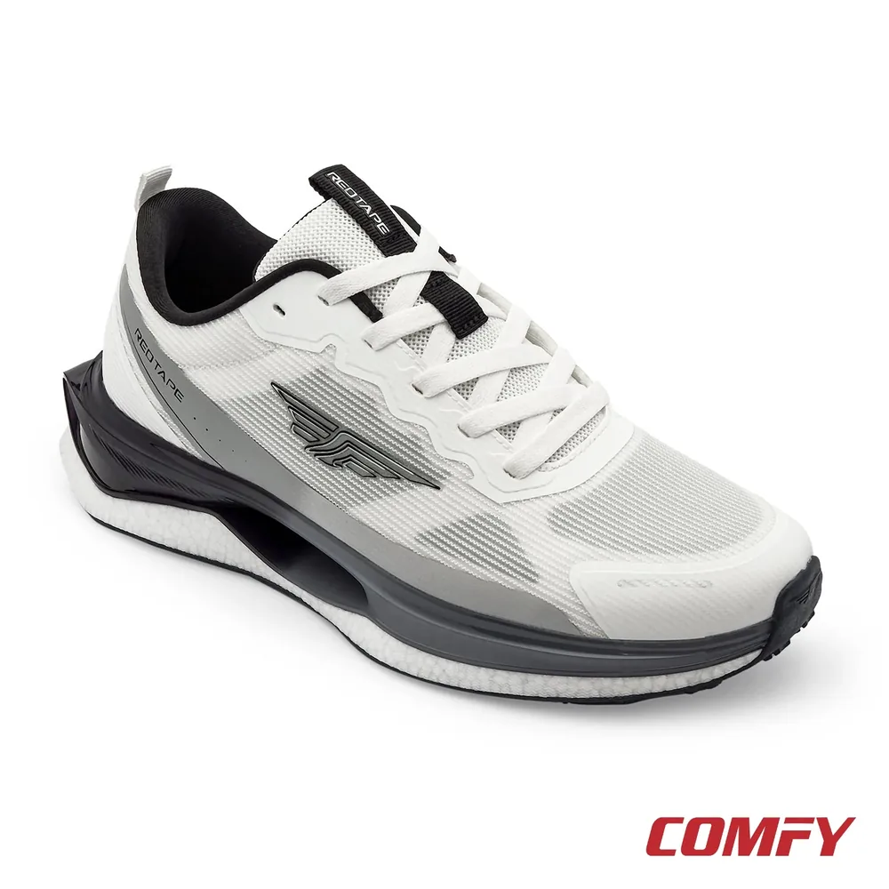 Red Tape ETPU Sports Shoes in Grey and Black, casual shoes — angled front view