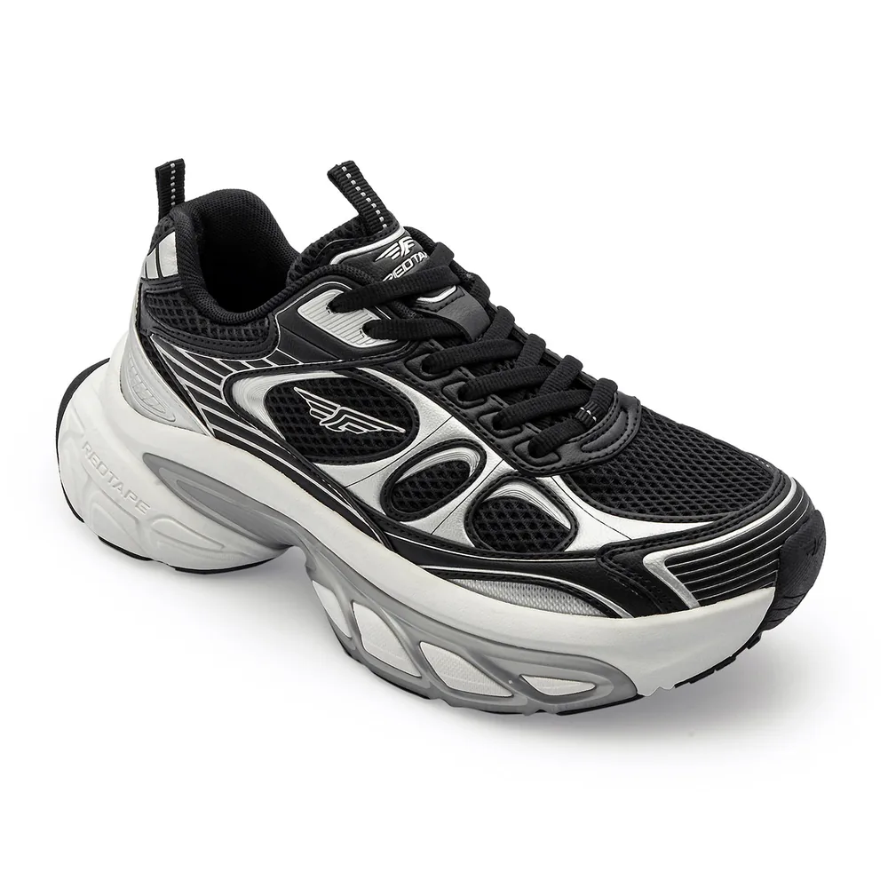 Red Tape Casual Shoes for Women in Black, women's casual shoes — angled front view