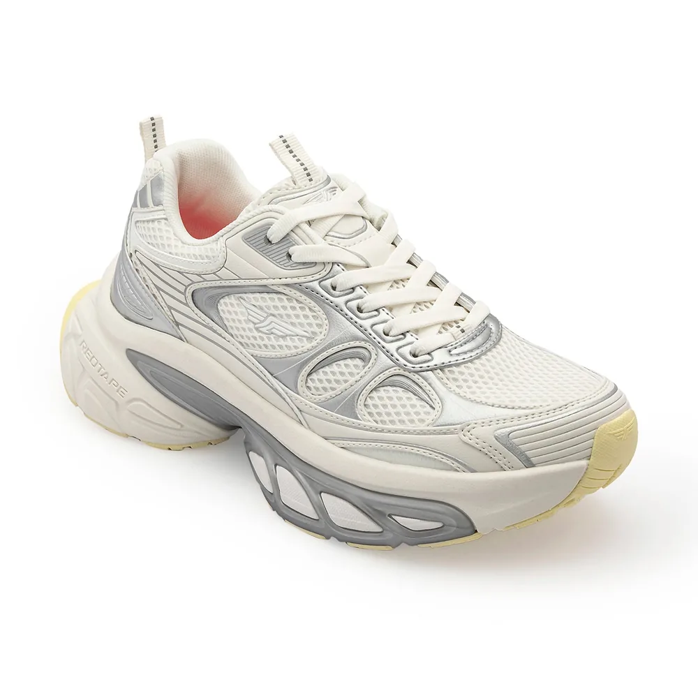 Red Tape Women’s Lifestyle Casual Shoes in White, women's casual shoes — angled front view