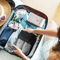 Waterproof Shoe Bags for Travel Bag for Packing Portable Shoe Cubes (Black) — size and scale